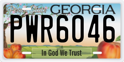 GA license plate PWR6046