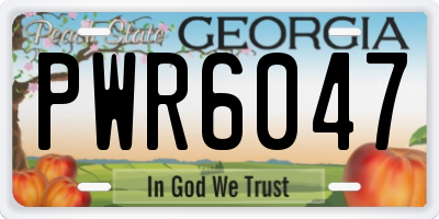 GA license plate PWR6047