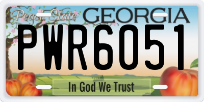 GA license plate PWR6051