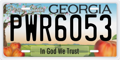GA license plate PWR6053
