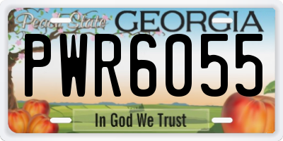 GA license plate PWR6055