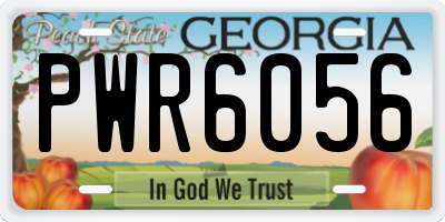 GA license plate PWR6056