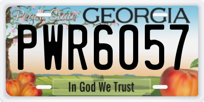 GA license plate PWR6057