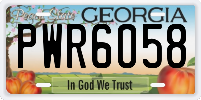 GA license plate PWR6058
