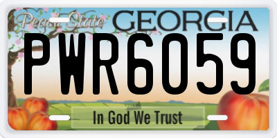 GA license plate PWR6059