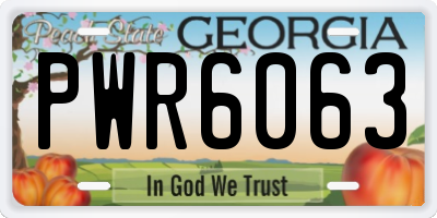 GA license plate PWR6063
