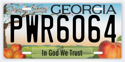 GA license plate PWR6064