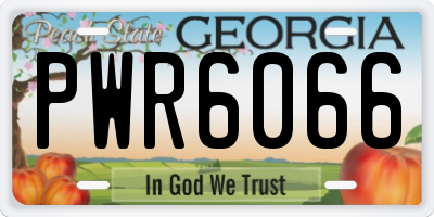 GA license plate PWR6066