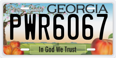 GA license plate PWR6067