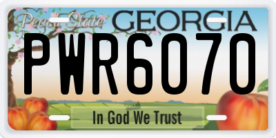 GA license plate PWR6070