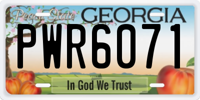 GA license plate PWR6071