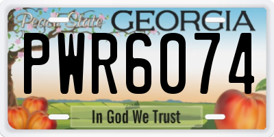 GA license plate PWR6074