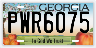 GA license plate PWR6075