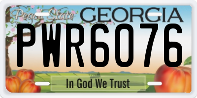 GA license plate PWR6076
