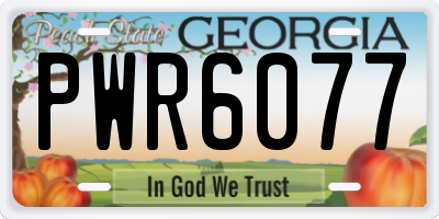 GA license plate PWR6077