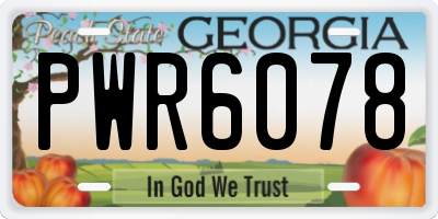 GA license plate PWR6078