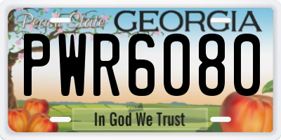 GA license plate PWR6080
