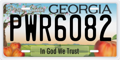 GA license plate PWR6082