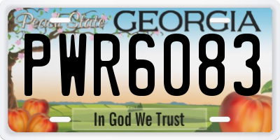 GA license plate PWR6083