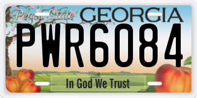 GA license plate PWR6084
