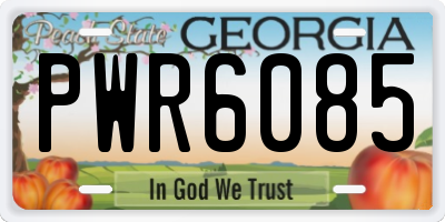 GA license plate PWR6085