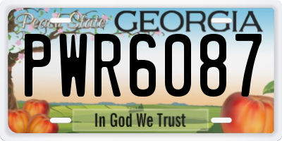 GA license plate PWR6087