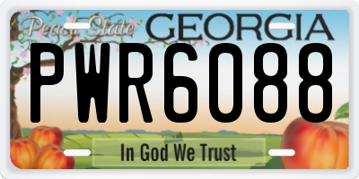 GA license plate PWR6088