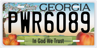 GA license plate PWR6089