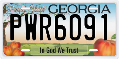GA license plate PWR6091