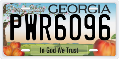 GA license plate PWR6096