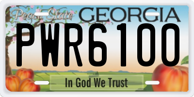GA license plate PWR6100