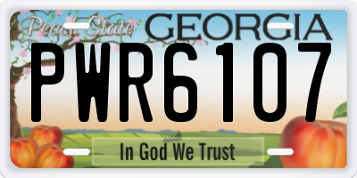 GA license plate PWR6107