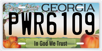GA license plate PWR6109