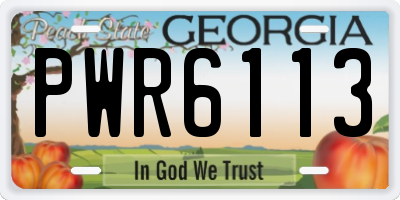 GA license plate PWR6113