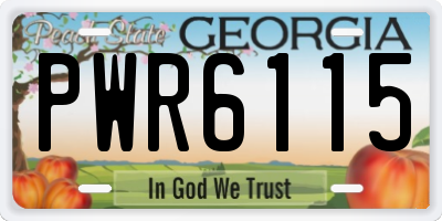 GA license plate PWR6115