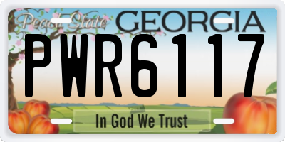 GA license plate PWR6117