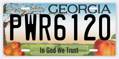 GA license plate PWR6120