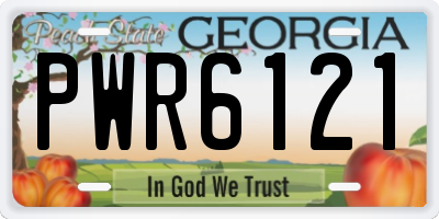 GA license plate PWR6121