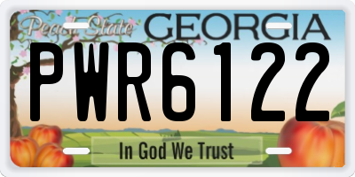 GA license plate PWR6122