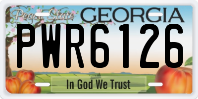 GA license plate PWR6126