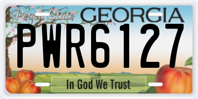 GA license plate PWR6127
