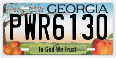 GA license plate PWR6130