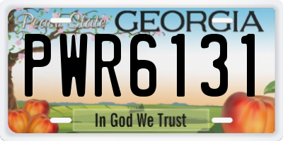 GA license plate PWR6131