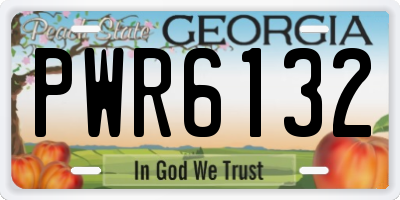 GA license plate PWR6132