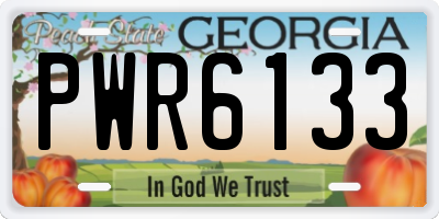 GA license plate PWR6133