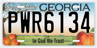 GA license plate PWR6134