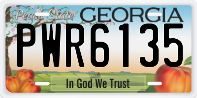 GA license plate PWR6135
