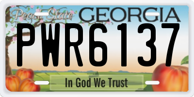 GA license plate PWR6137