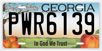 GA license plate PWR6139