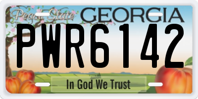 GA license plate PWR6142